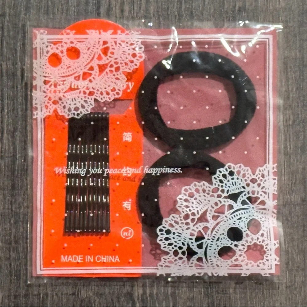 💞 New Package of Black Hair Accessories Set Including Bobby Pins & Hair Bands